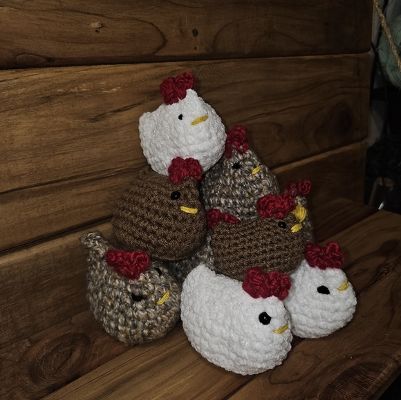 Handmade Chickens, Crochet Chickens, Home Decor, Handmade Gift - Picture 3 of 4